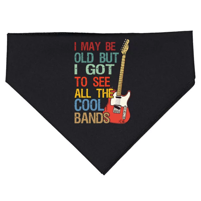 I May Be Old But I Got To See All The Cool Bands Concert USA-Made Doggie Bandana