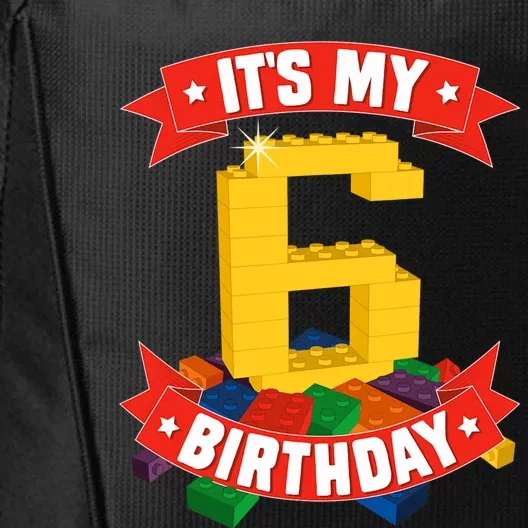 It's My Birthday 6 Years Old Block Building Boy City Backpack