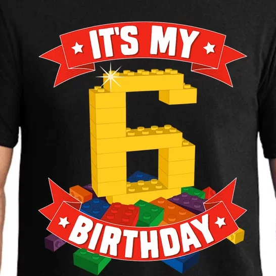 It's My Birthday 6 Years Old Block Building Boy Pajama Set