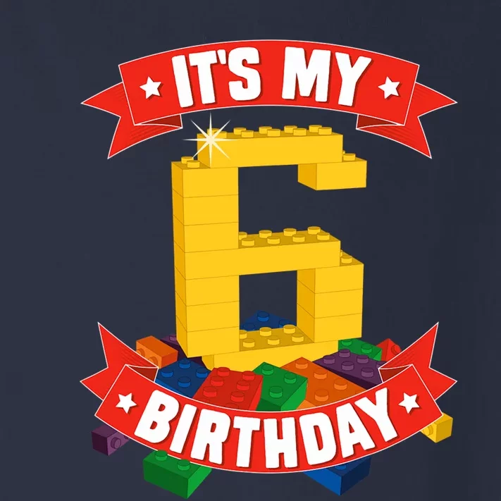 It's My Birthday 6 Years Old Block Building Boy Toddler Long Sleeve Shirt