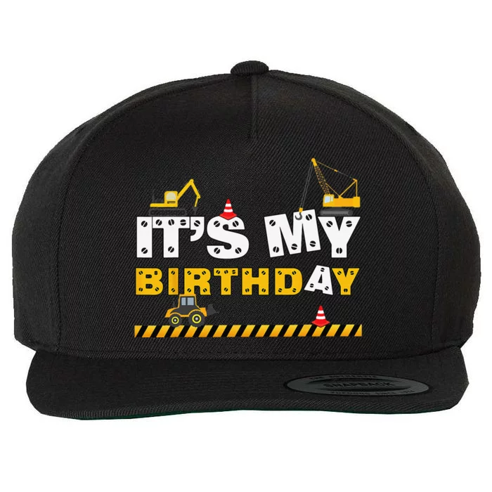 Its My Birthday Construction Family Birthday Party Wool Snapback Cap