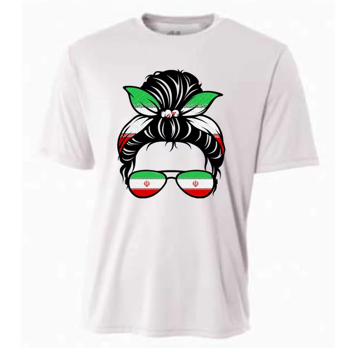 Iran Messy Bun Support Iran IranIran Cooling Performance Crew T-Shirt