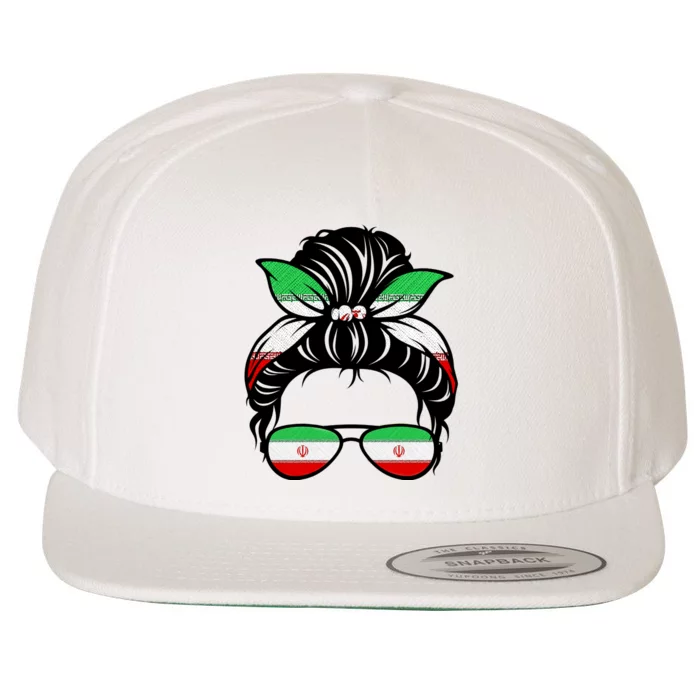 Iran Messy Bun Support Iran IranIran Wool Snapback Cap