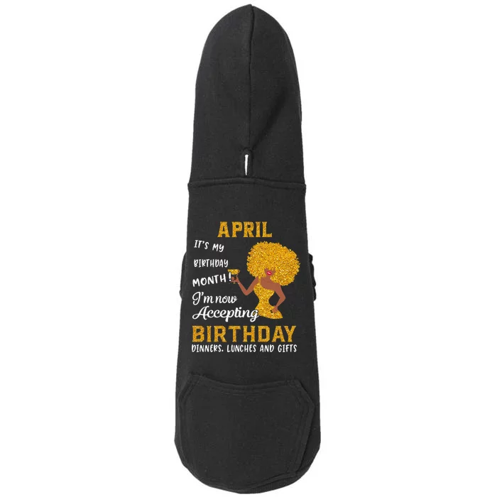 It’s My Birthday Black Wo Aries Taurus Gifts Doggie 3-End Fleece Hoodie