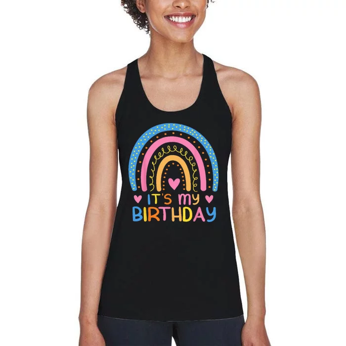 IT’S MY BIRTHDAY RAINBOW For Women Ns Girls Gift Women's Racerback Tank