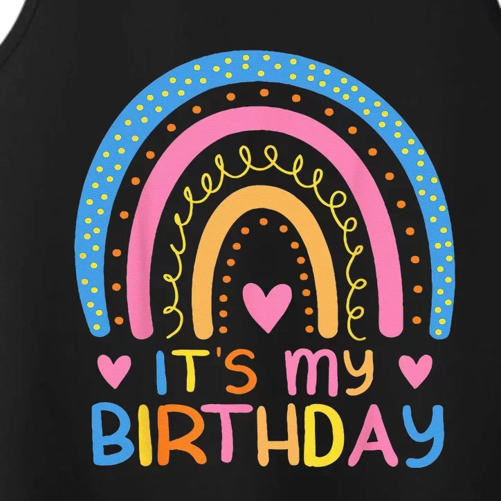 IT’S MY BIRTHDAY RAINBOW For Women Ns Girls Gift Performance Tank