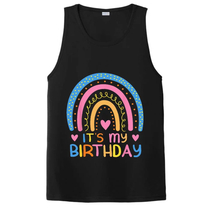 IT’S MY BIRTHDAY RAINBOW For Women Ns Girls Gift Performance Tank