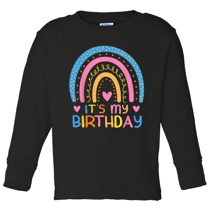 IT’S MY BIRTHDAY RAINBOW For Women Ns Girls Gift Toddler Long Sleeve Shirt