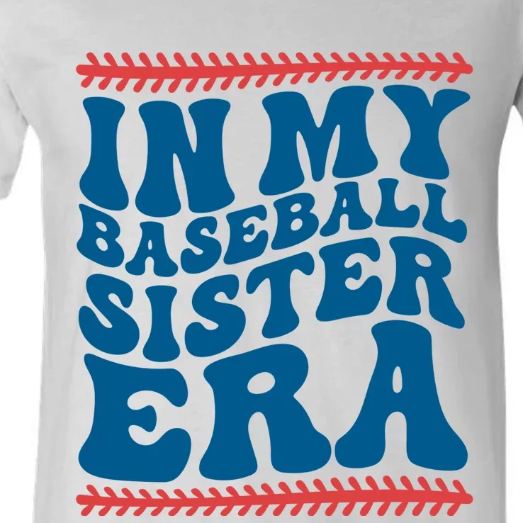 In My Baseball Sister Era Sporty Girl V-Neck T-Shirt