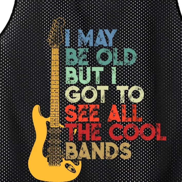 I May Be Old But I Got To See All The Cool Bands Costume Mesh Reversible Basketball Jersey Tank