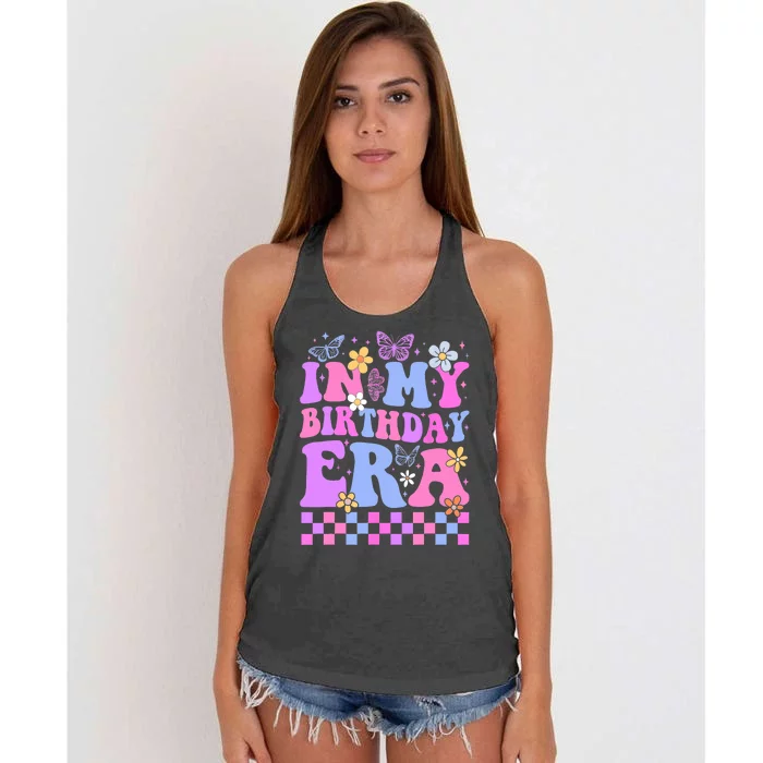 In My Birthday Era Retro Funny Bday Gifts Girl Women's Knotted Racerback Tank