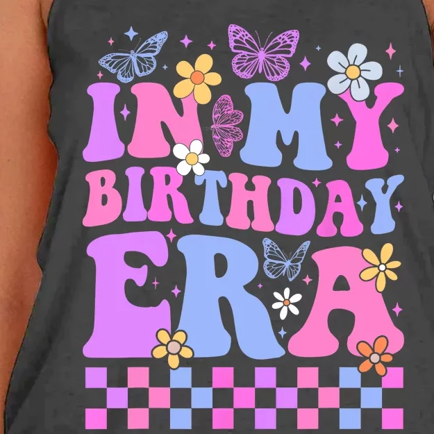 In My Birthday Era Retro Funny Bday Gifts Girl Women's Knotted Racerback Tank