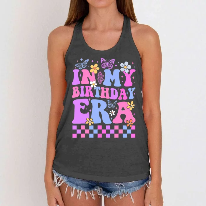 In My Birthday Era Retro Funny Bday Gifts Girl Women's Knotted Racerback Tank