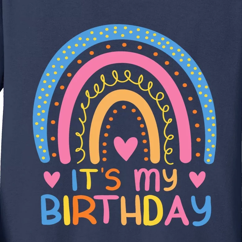 IT’S MY BIRTHDAY RAINBOW For Women Teens Women Gifts Kids Long Sleeve Shirt