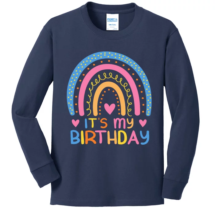 IT’S MY BIRTHDAY RAINBOW For Women Teens Women Gifts Kids Long Sleeve Shirt