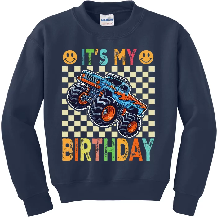 ItS My Birthday Monster Truck Car Gifts Birthday Kids Sweatshirt