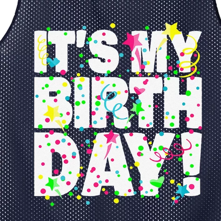 ItS My Birthday Teens Confetti Mesh Reversible Basketball Jersey Tank