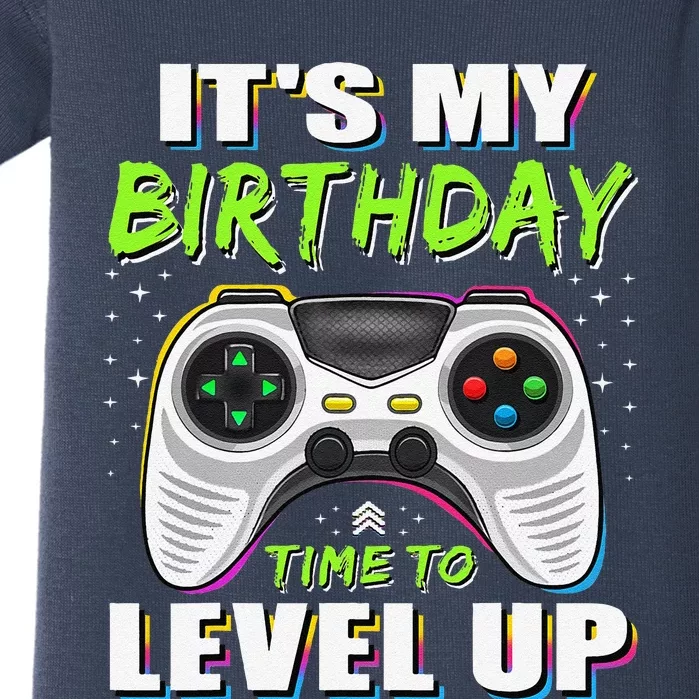 ItS My Birthday Boy Time To Level Up Video Game Gift Baby Bodysuit