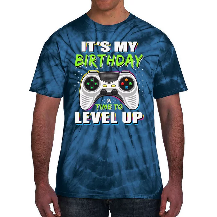 ItS My Birthday Boy Time To Level Up Video Game Gift Tie-Dye T-Shirt