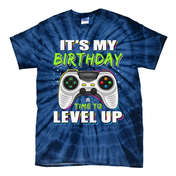 ItS My Birthday Boy Time To Level Up Video Game Gift Tie-Dye T-Shirt