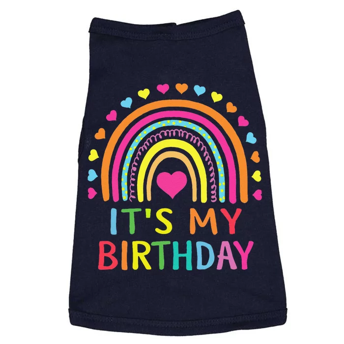 ItS My Birthday  Teens Girl Gift Rainbow Doggie Tank