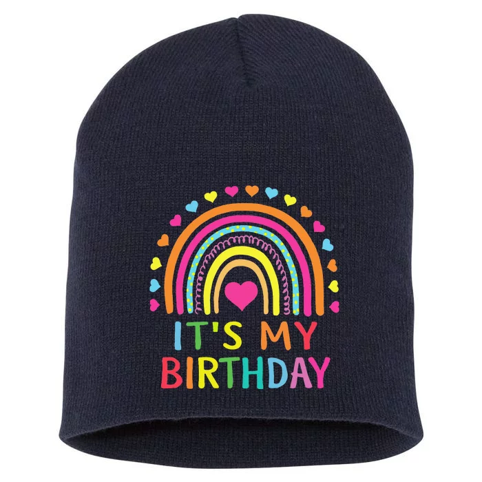 ItS My Birthday  Teens Girl Gift Rainbow Short Acrylic Beanie