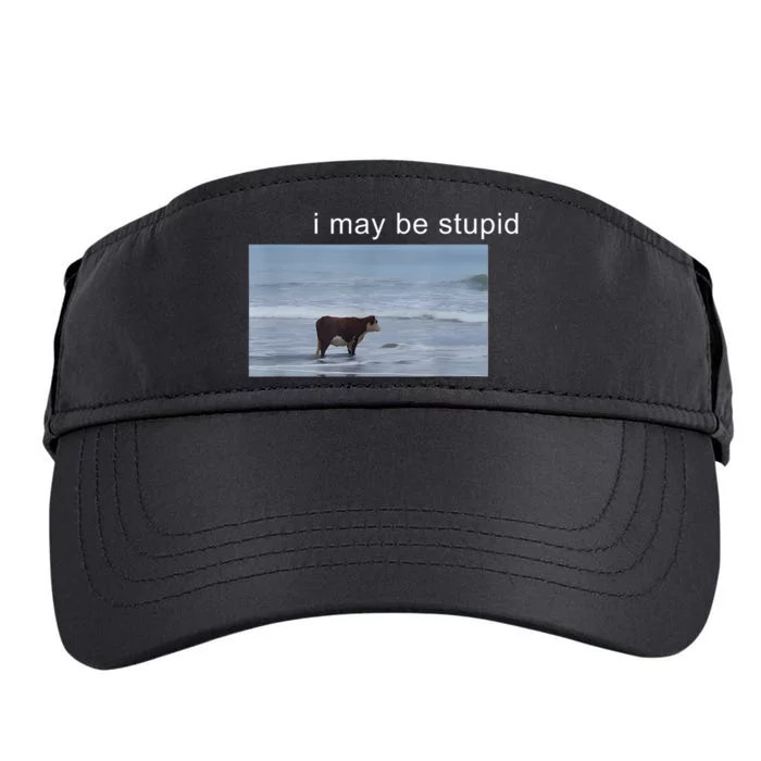 I May Be Stupid Cow Meme I May Be Stupid Funny Adult Drive Performance Visor