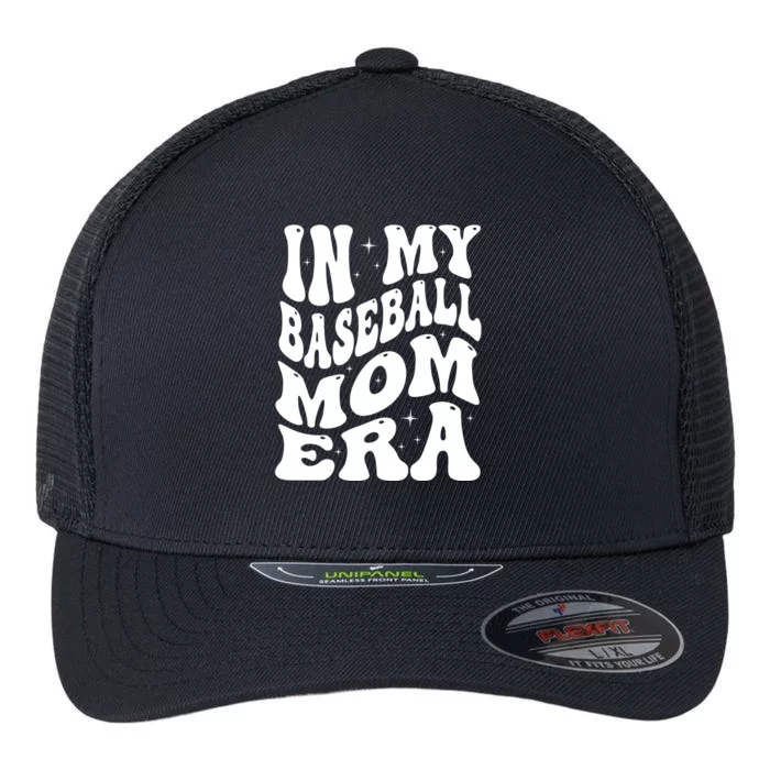 In My Baseball Mom Era Groovy Sport Flexfit Unipanel Trucker Cap