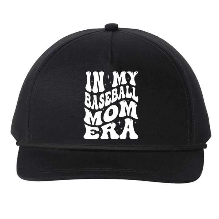 In My Baseball Mom Era Groovy Sport Snapback Five-Panel Rope Hat