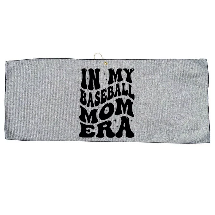 In My Baseball Mom Era Groovy Sport Large Microfiber Waffle Golf Towel