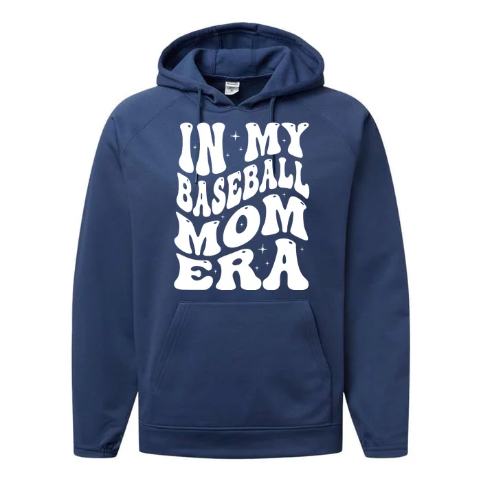 In My Baseball Mom Era Groovy Sport Performance Fleece Hoodie