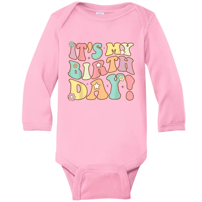 Its My Birthday Groovy Birthday Baby Long Sleeve Bodysuit