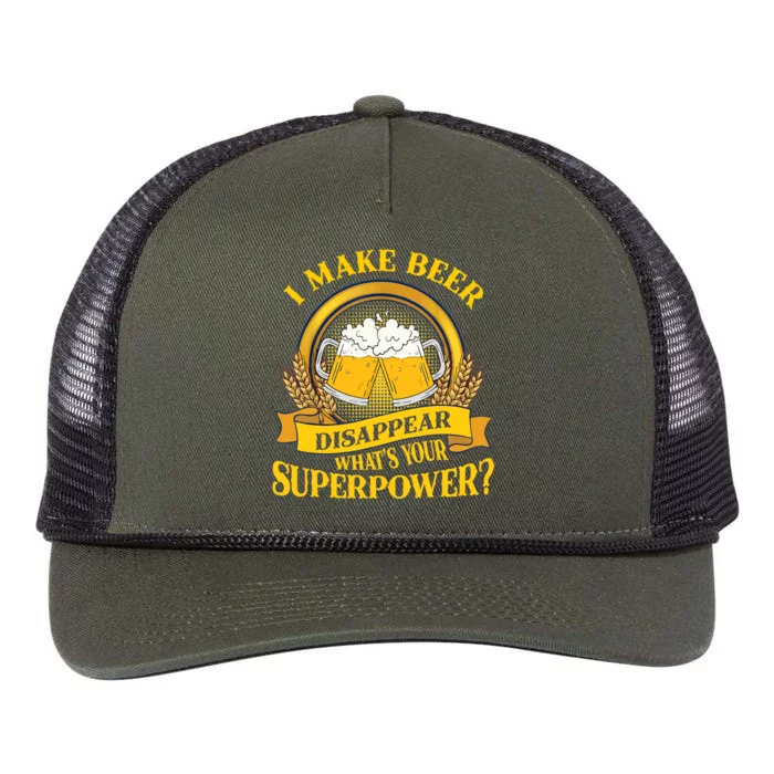 I Make Beer Disappear What's Your Superpower Retro Rope Trucker Hat Cap