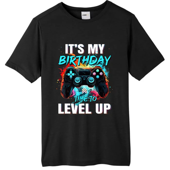 ItS My Birthday Boy Time To Level Up Video Game Birthday ChromaSoft Performance T-Shirt