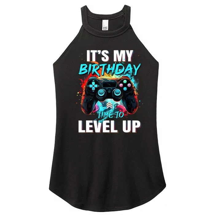 ItS My Birthday Boy Time To Level Up Video Game Birthday Women’s Perfect Tri Rocker Tank