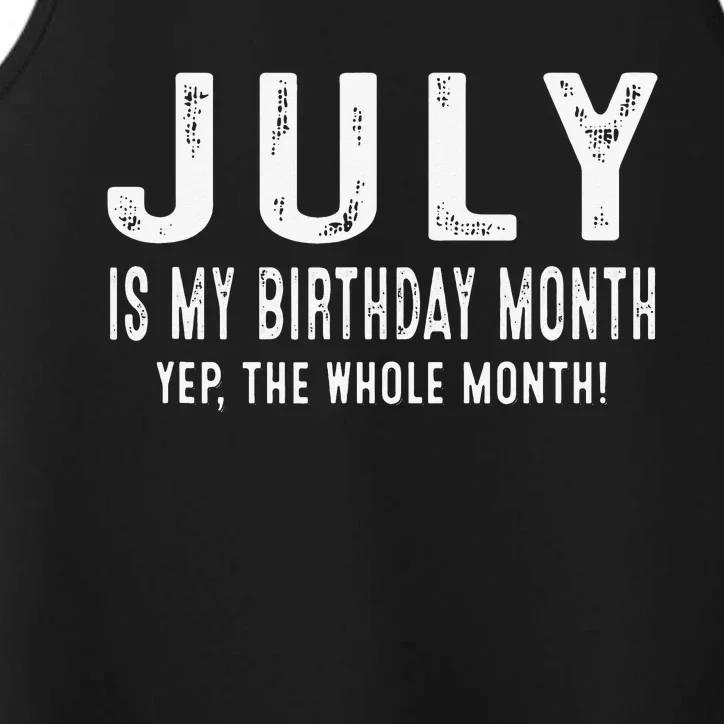 its my birthday july birthday Performance Tank