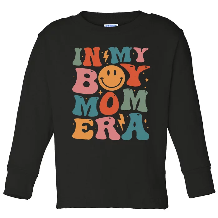 In My Boy Mom Era Toddler Long Sleeve Shirt