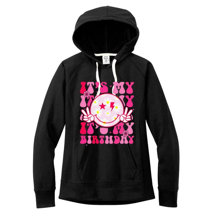 Its My Birthday Teens Bday Flower Groovy Women's Fleece Hoodie