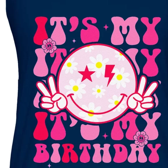 Its My Birthday Teens Bday Flower Groovy Ladies Essential Flowy Tank