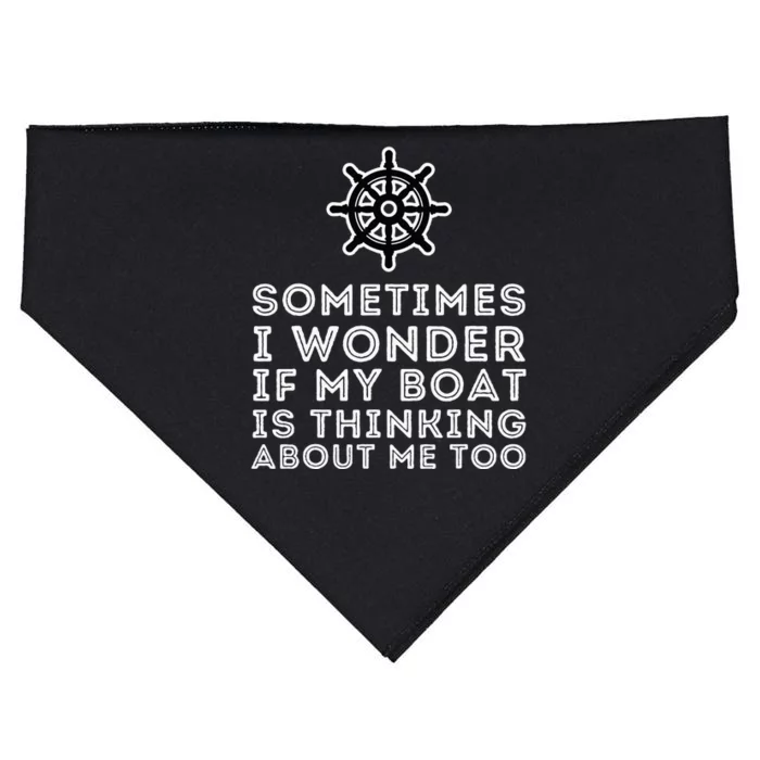 Is My Boat Thinking About Me Too Boat Captain & Boating USA-Made Doggie Bandana