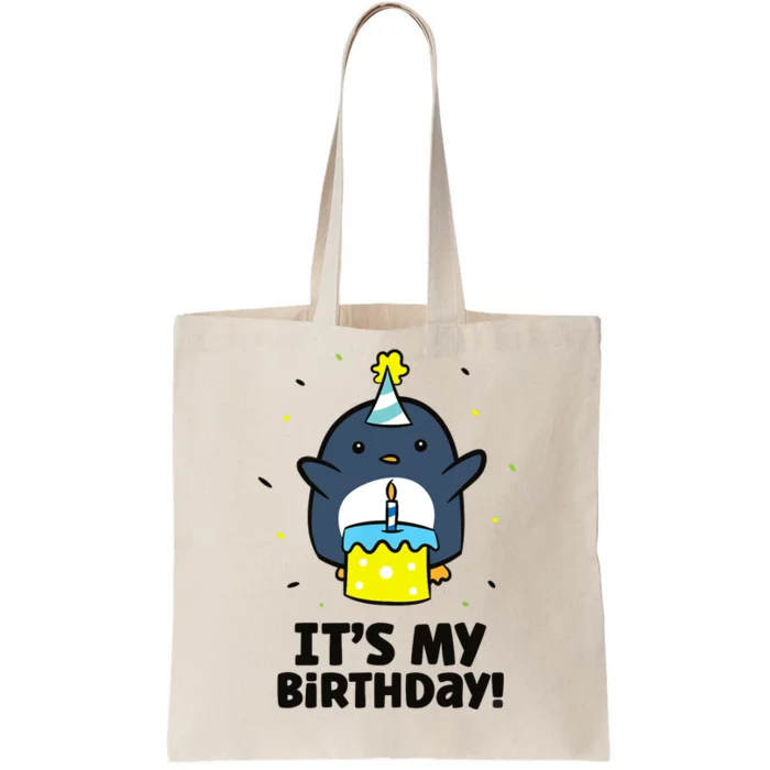 It's My Birthday! Cute Birthday Penguin Tote Bag