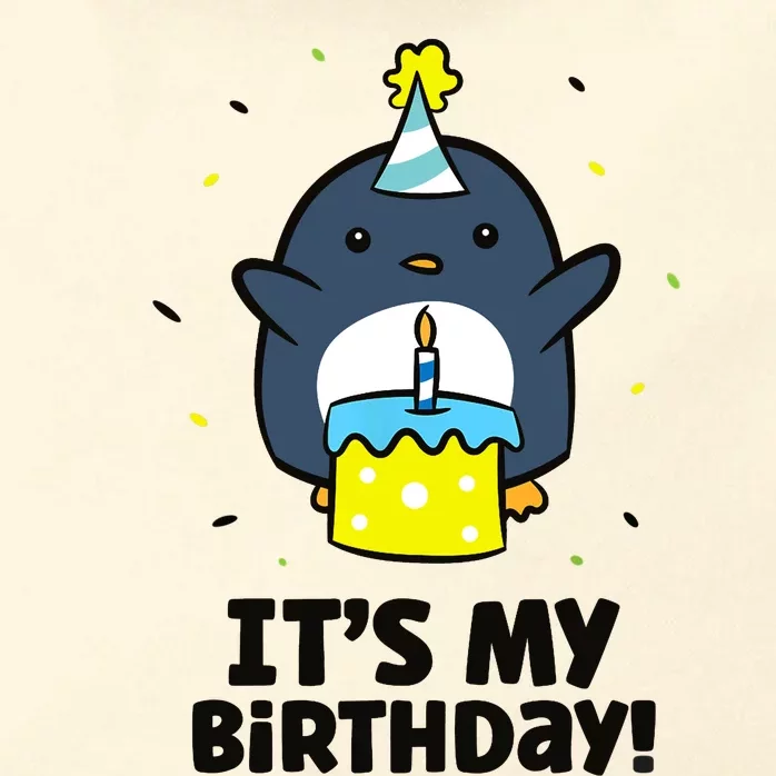 It's My Birthday! Cute Birthday Penguin Zip Tote Bag