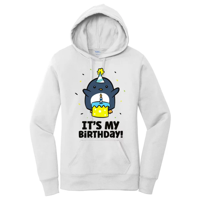 It's My Birthday! Cute Birthday Penguin Women's Pullover Hoodie