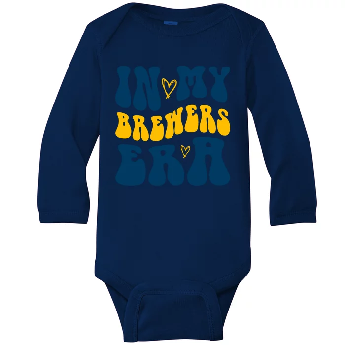 In My Brewers Era Milwaukee Baseball Lover Baby Long Sleeve Bodysuit