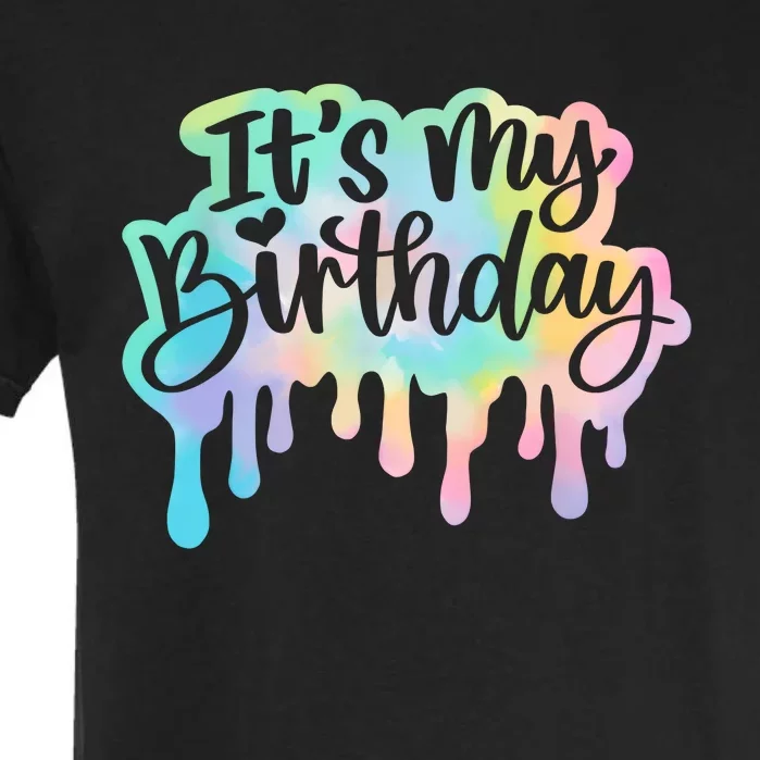 Its My Birthday For Women Teens Girls Retro Tie Dye Garment-Dyed Heavyweight T-Shirt