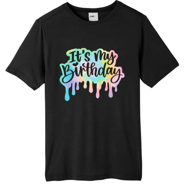 Its My Birthday For Women Teens Girls Retro Tie Dye ChromaSoft Performance T-Shirt