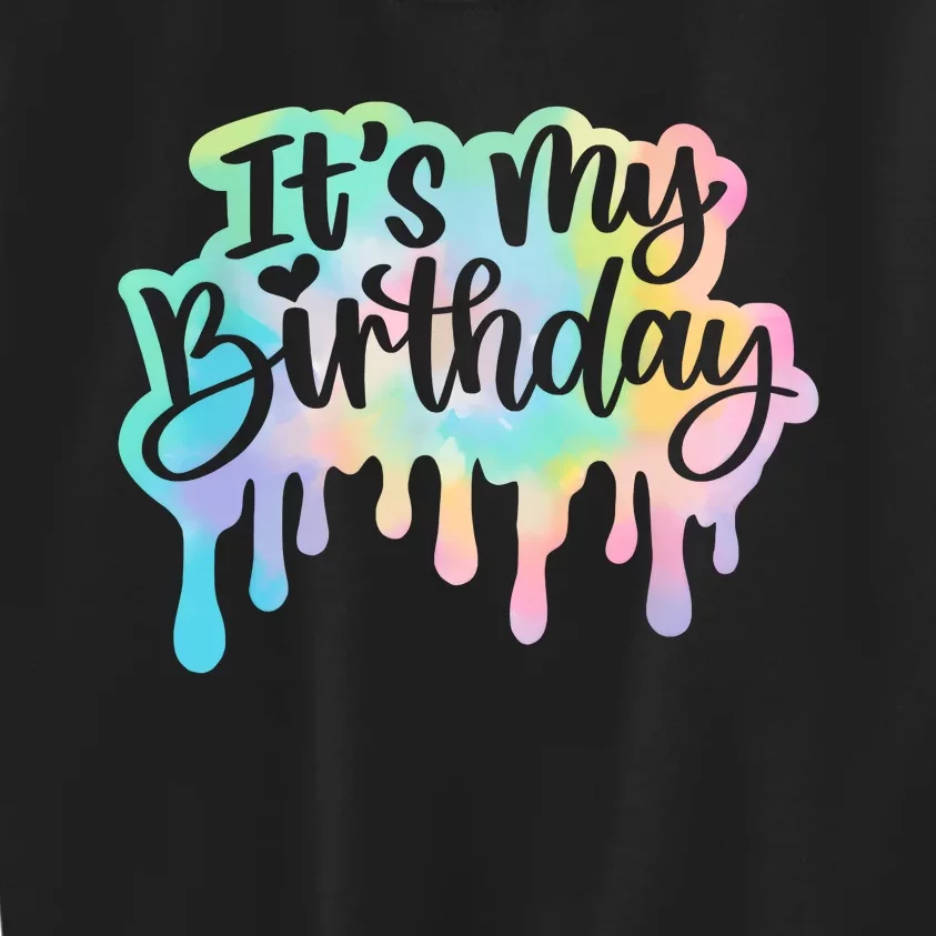 Its My Birthday For Women Teens Girls Retro Tie Dye Kids Sweatshirt