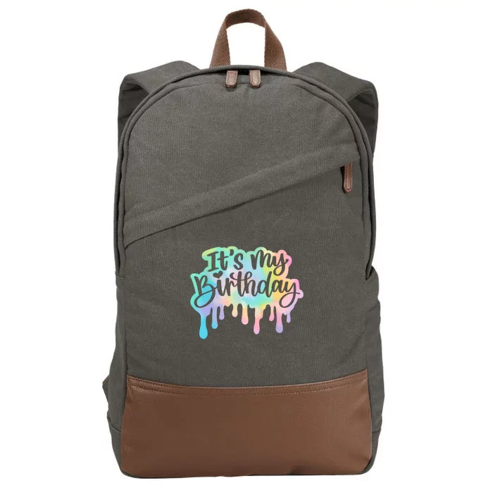 Its My Birthday For Women Teens Girls Retro Tie Dye Cotton Canvas Backpack