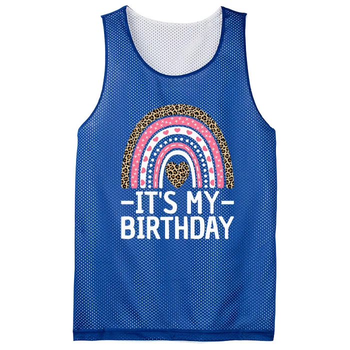 Its My Birthday Women Bday Outfit Rainbow Birthday Mesh Reversible Basketball Jersey Tank