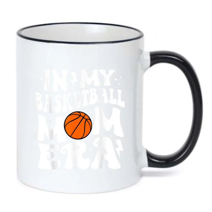 In My Basketball Mom Era Cute Groovy Basketball Black Color Changing Mug